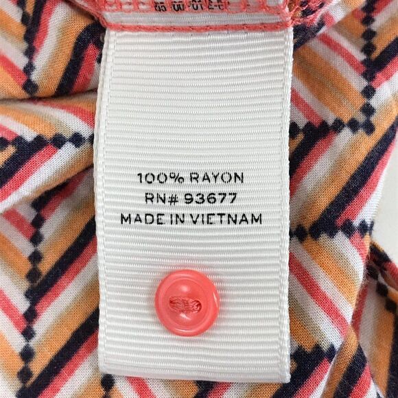 Stylus High-Low Peasant Blouse Women’s Petite Small Split Neck Chevron Boho - Picture 10 of 11